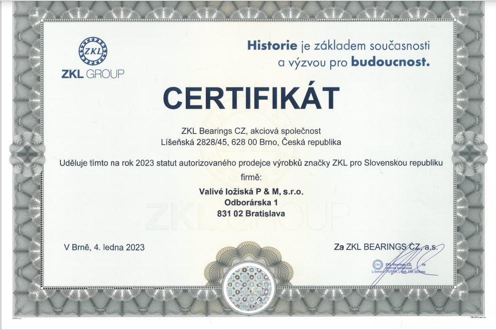 ZKL certifikát 2023